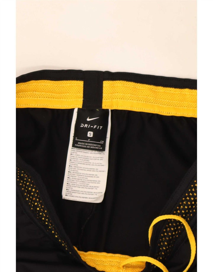 Calça de treino masculina Nike Dri Fit pequena preta colorblock poliéster