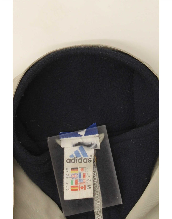 Jaqueta corta-vento masculina Adidas UK 38/40 poliéster cinza médio