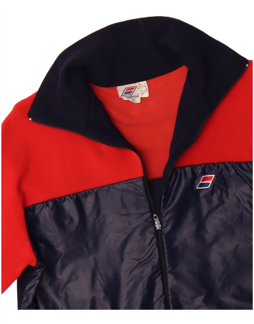 Jaqueta de treino masculina VINTAGE UK 40 poliamida colorblock vermelho médio