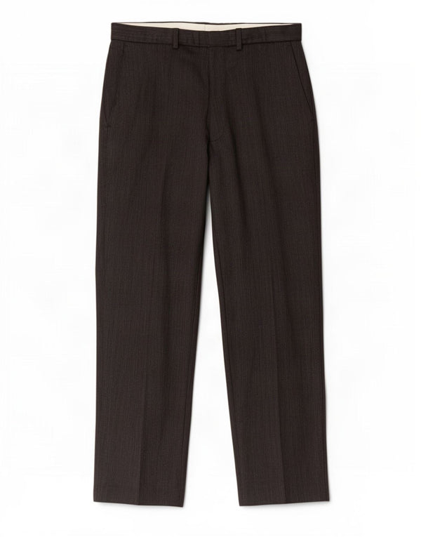 Calça chino reta masculina Marks & Spencer W34 L31 poliéster cinza