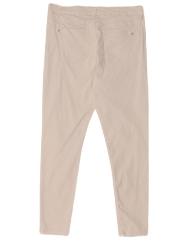 Calça jeans feminina Marks & Spencer super skinny UK 14 grande W32 L27 algodão branco