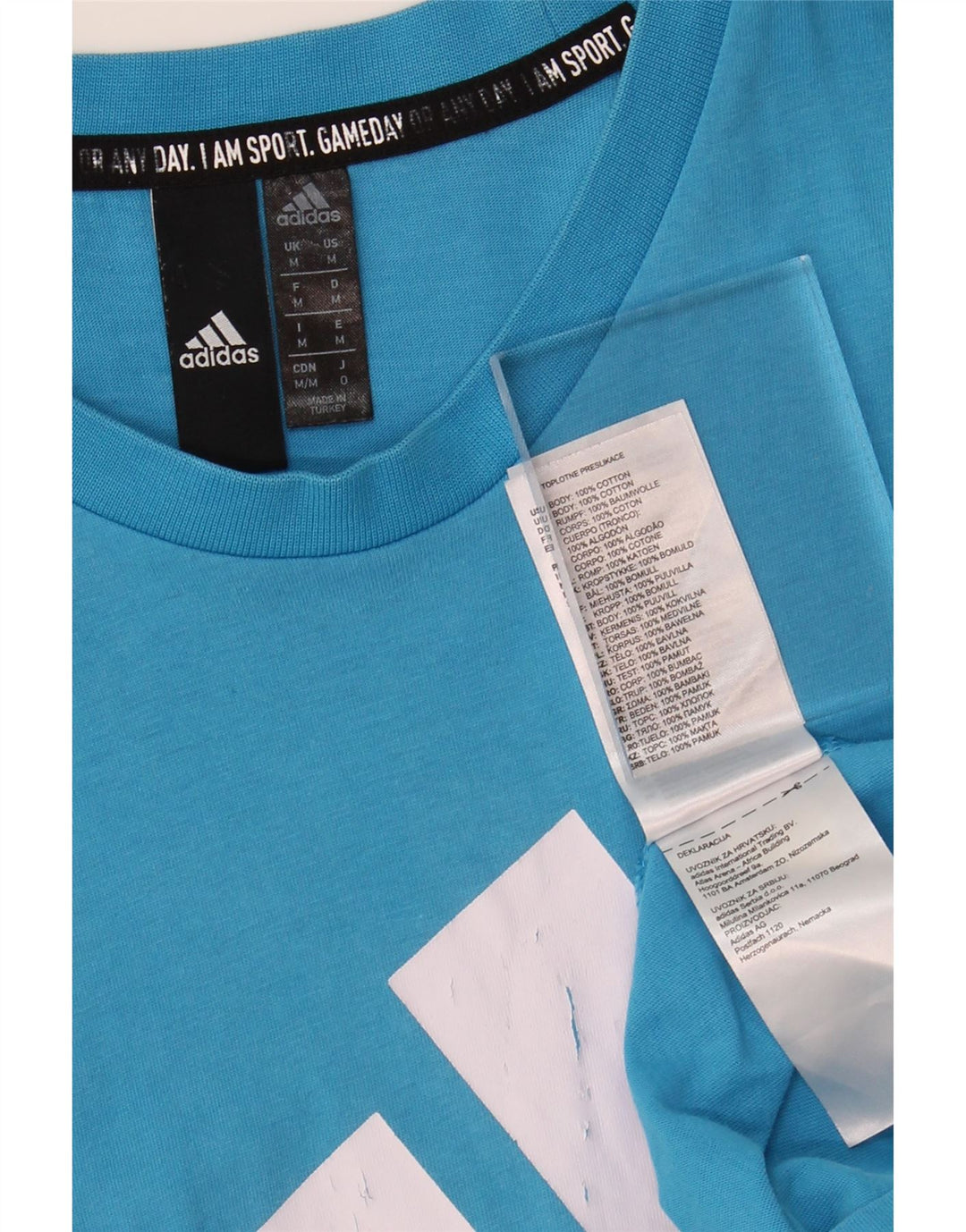 ADIDAS Mens Graphic T-Shirt Top Médio Algodão Azul