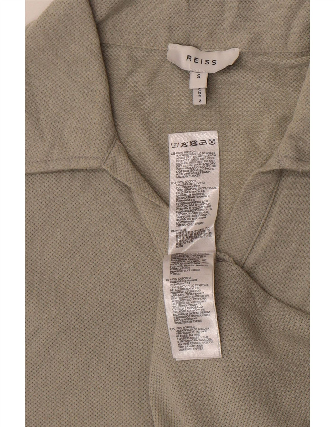 Camisa polo masculina Reiss pequena algodão cinza