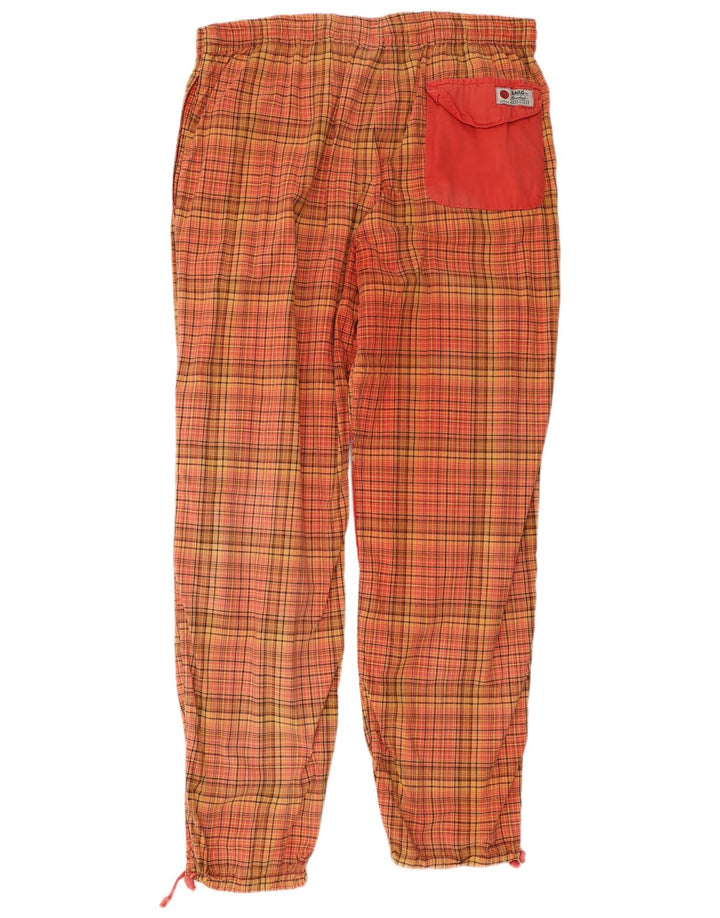 Calça esportiva masculina Bailo com estampa gráfica grande laranja xadrez