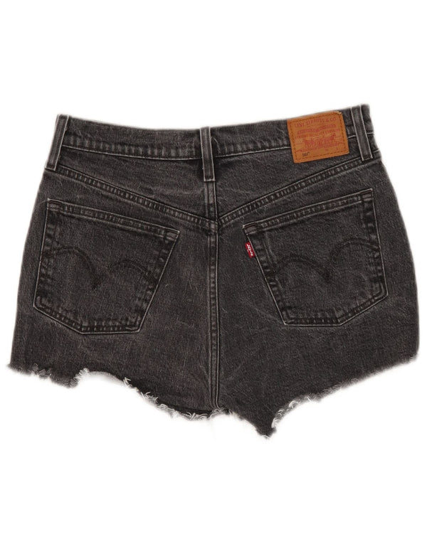 Shorts jeans feminino Levi's 501 W28 médio preto algodão