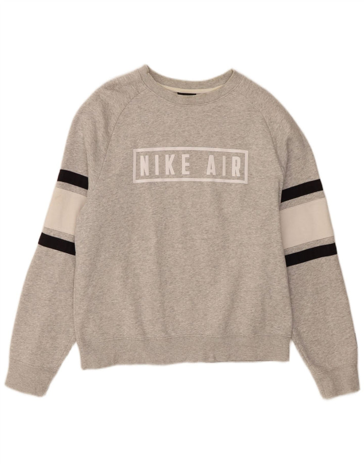 Moletom feminino Nike com estampa oversized jumper pequeno cinza colorblock