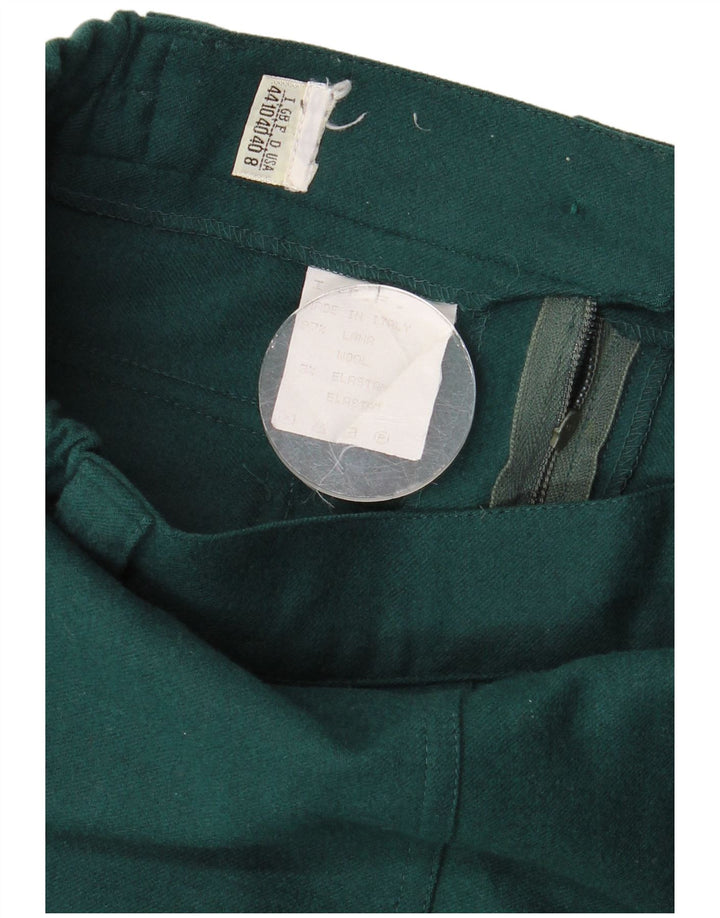 Saia cargo feminina vintage IT 44 médio W30 lã verde