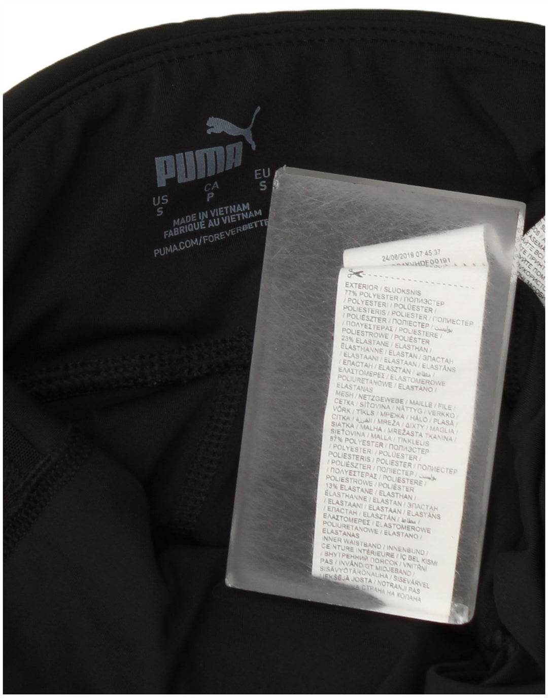 Puma Womens Graphic Leggings UK 10 Pequeno Poliéster Colorblock Preto