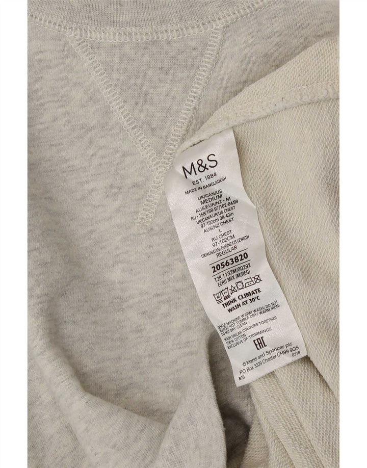Suéter masculino Marks & Spencer de algodão cinza médio