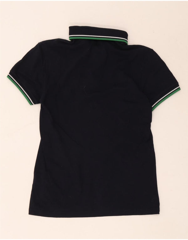 Camisa polo masculina Fred Perry pequena listrada azul marinho de algodão