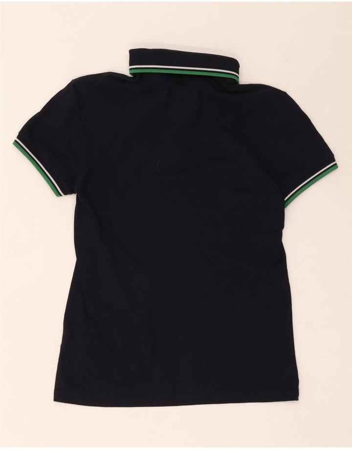 Camisa polo masculina Fred Perry pequena listrada azul marinho de algodão