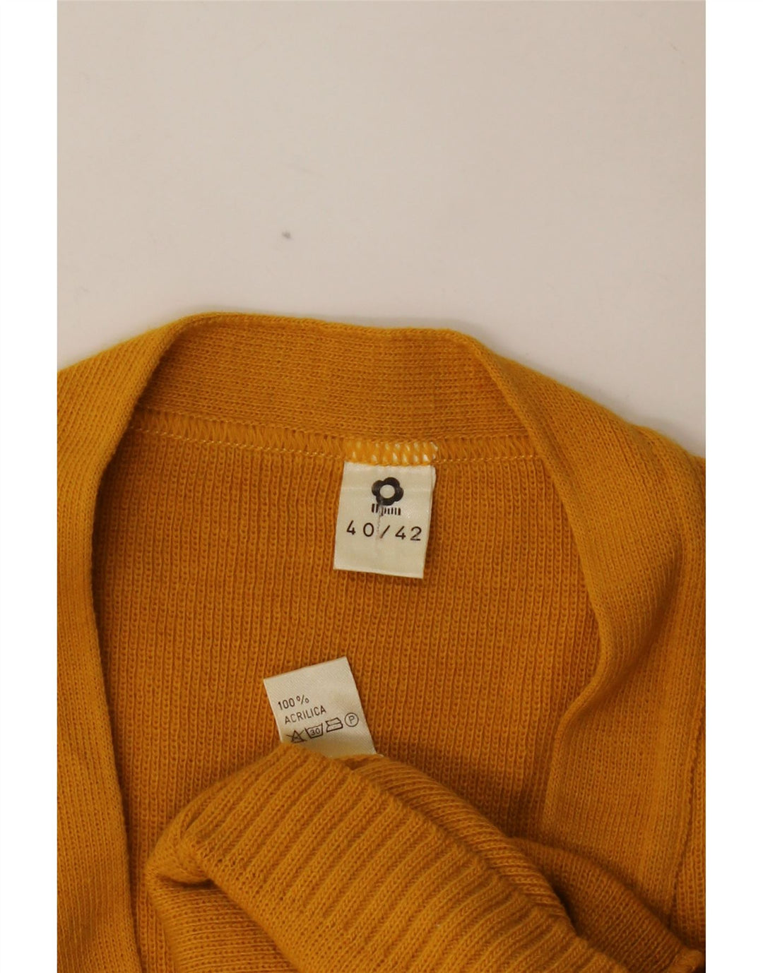Suéter cardigã feminino VINTAGE IT 40/42 pequeno acrílico amarelo