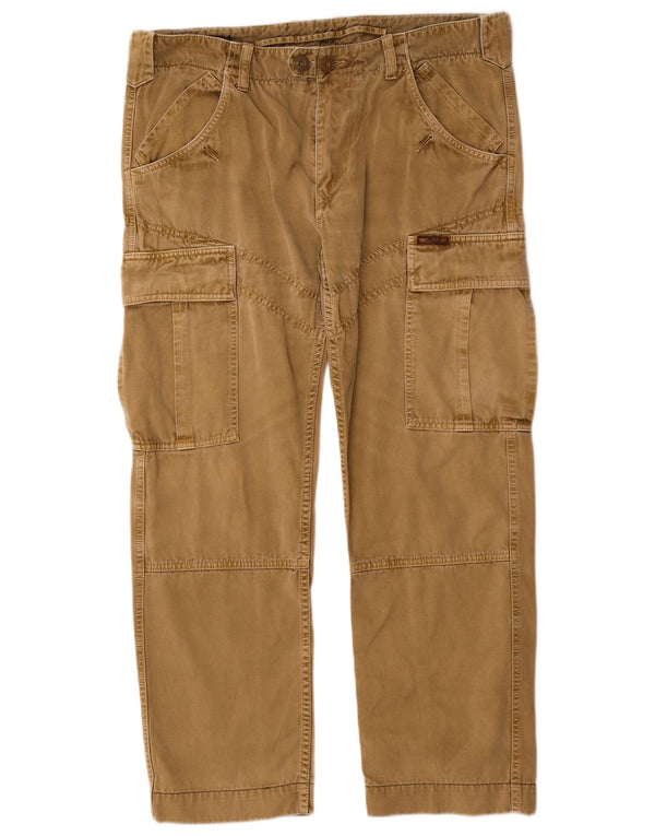 Calça cargo reta masculina Marlboro Classics W34 L28 algodão cáqui