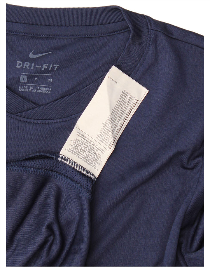 Camiseta Nike Masculina Dri Fit Top Pequeno Poliéster Azul Marinho