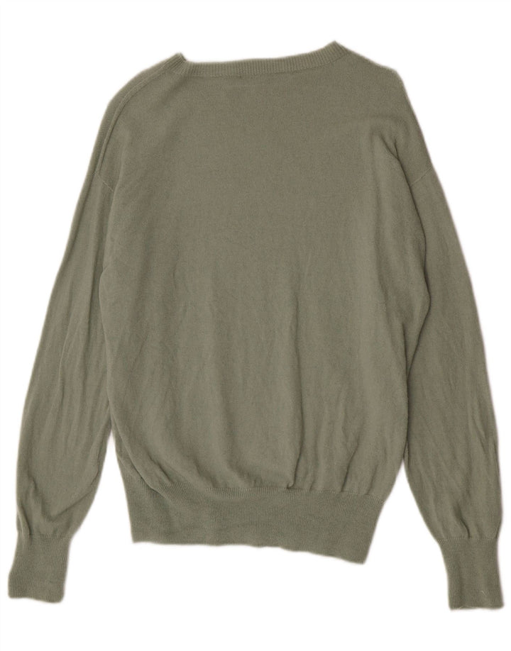 Suéter feminino Zara com gola canoa Reino Unido 14 lã cáqui média