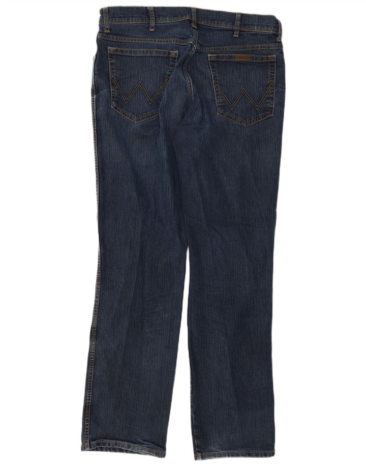 Wrangler masculino regular fit jeans reto W38 L32 algodão azul