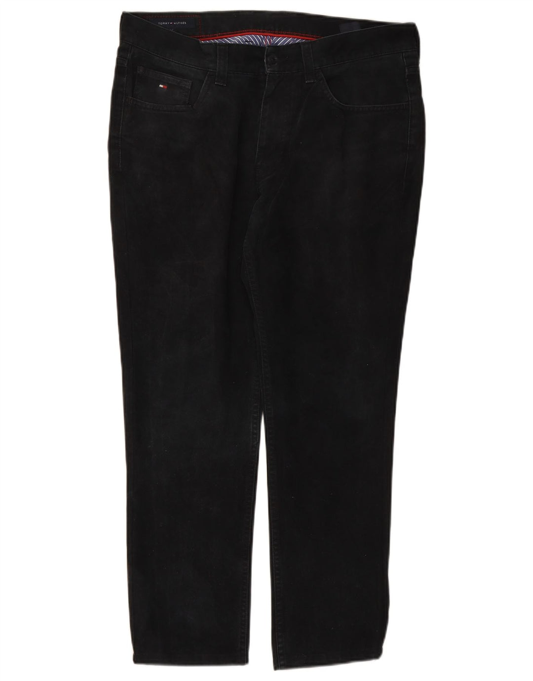 TOMMY HILFIGER Jeans reto masculino W34 L27 algodão preto