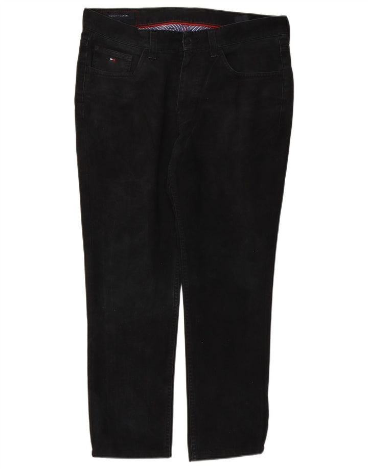 TOMMY HILFIGER Jeans reto masculino W34 L27 algodão preto
