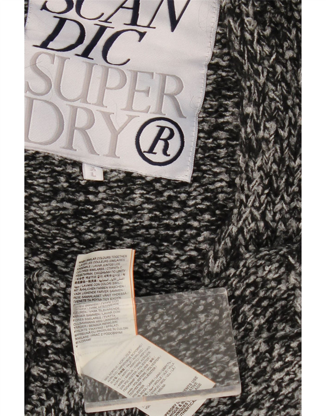 Suéter cardigã feminino oversized com palangre SUPERDRY Reino Unido 18 XL cinza manchado