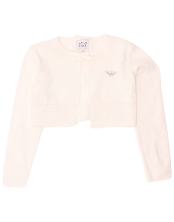 Suéter Armani Junior Girls Crop Cardigan 4-5 Anos Branco