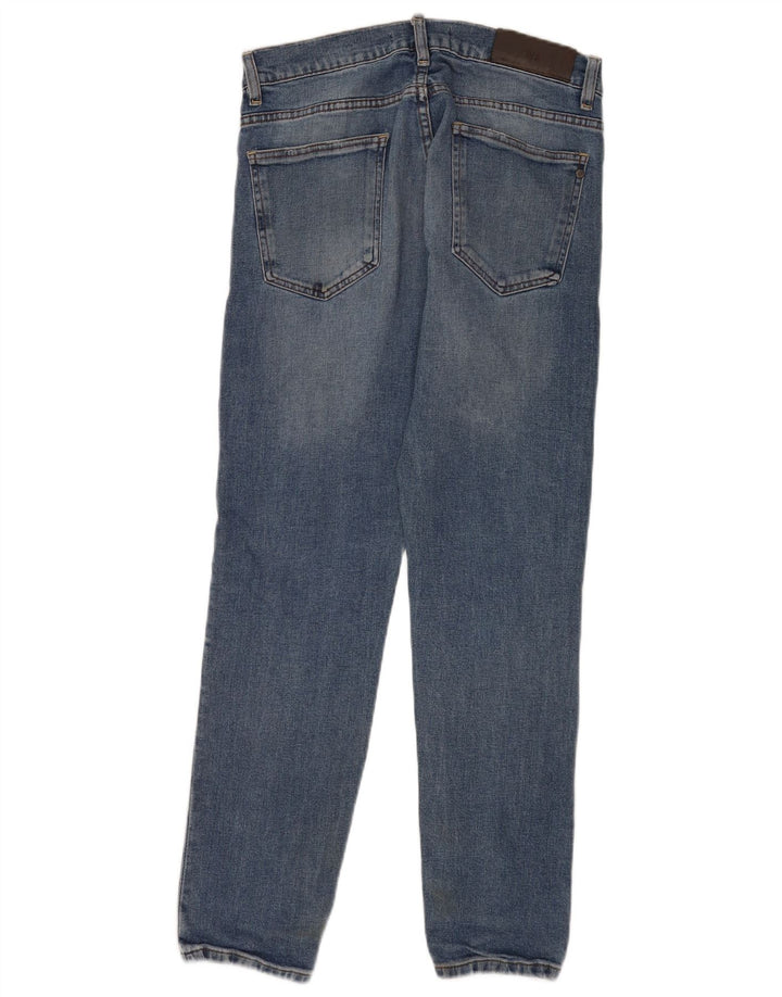 Zara Mens Slim Jeans Médio W31 L29 Azul Algodão