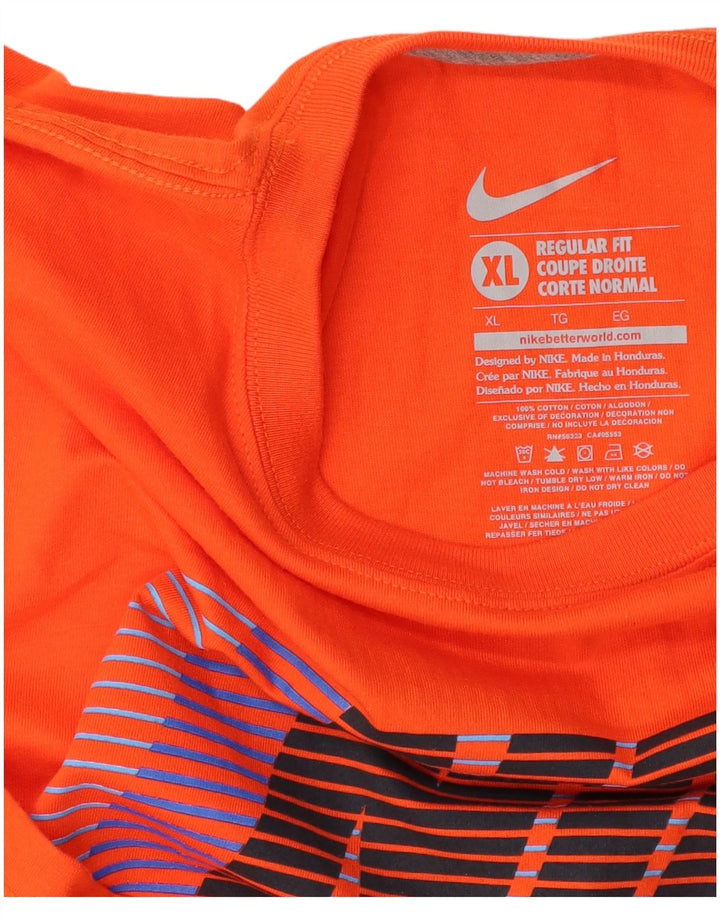 Camiseta masculina NIKE Regular Fit Graphic Top XL Laranja Algodão