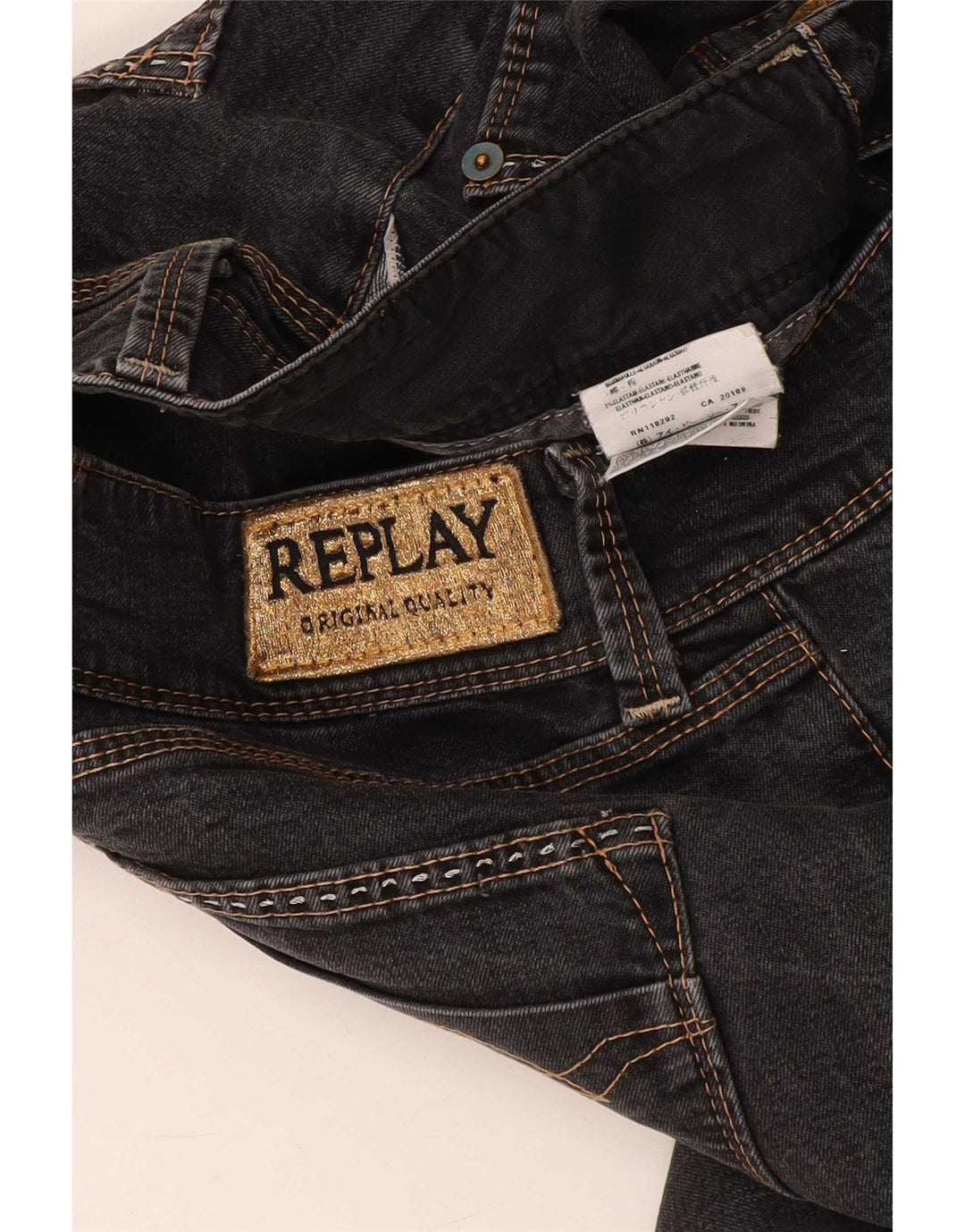 Replay Mens Slim Jeans W28 L34 Cinza Algodão