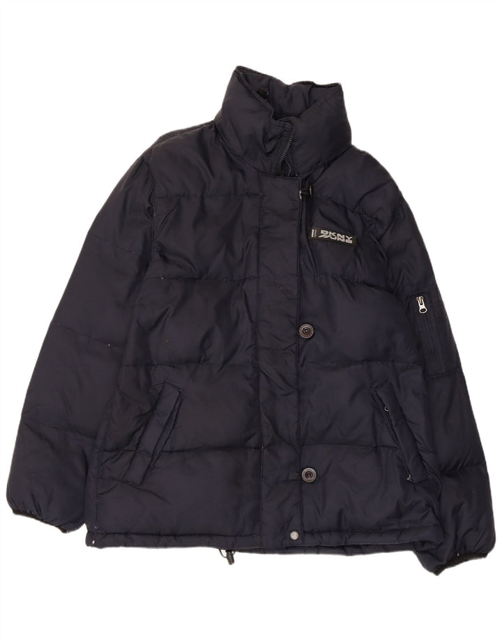 Jaqueta acolchoada feminina grande Dkny Reino Unido 10 pequena azul marinho nylon