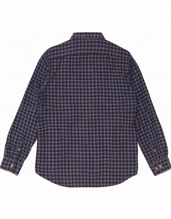 Camisa masculina de flanela Carrera Regular Fit XL azul xadrez algodão