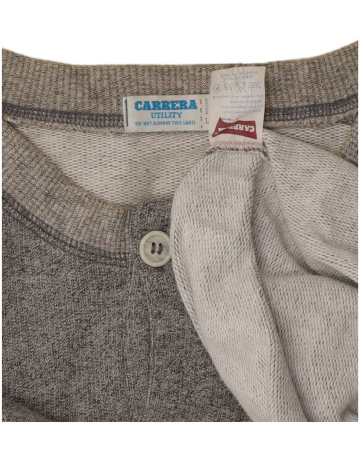 Suéter gráfico masculino CARRERA grande algodão cinza