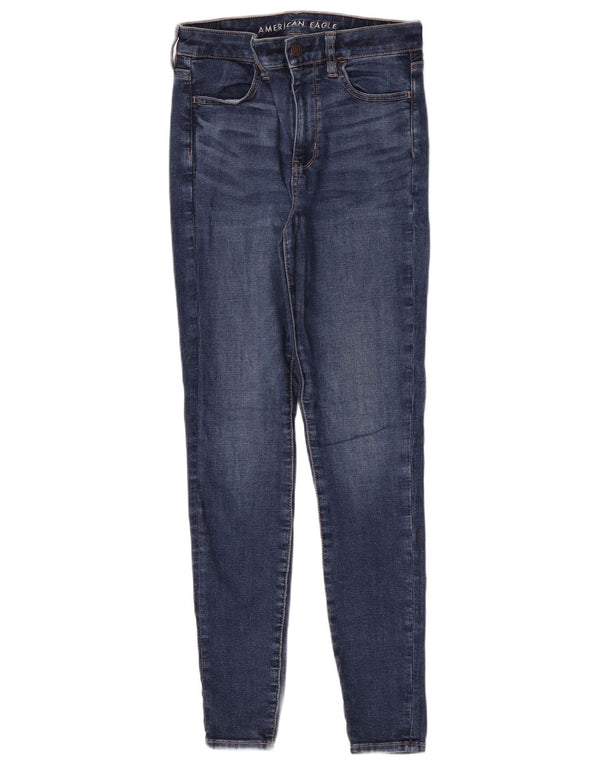 Jeans skinny feminino American Eagle US 4 pequeno W26 L28 algodão azul