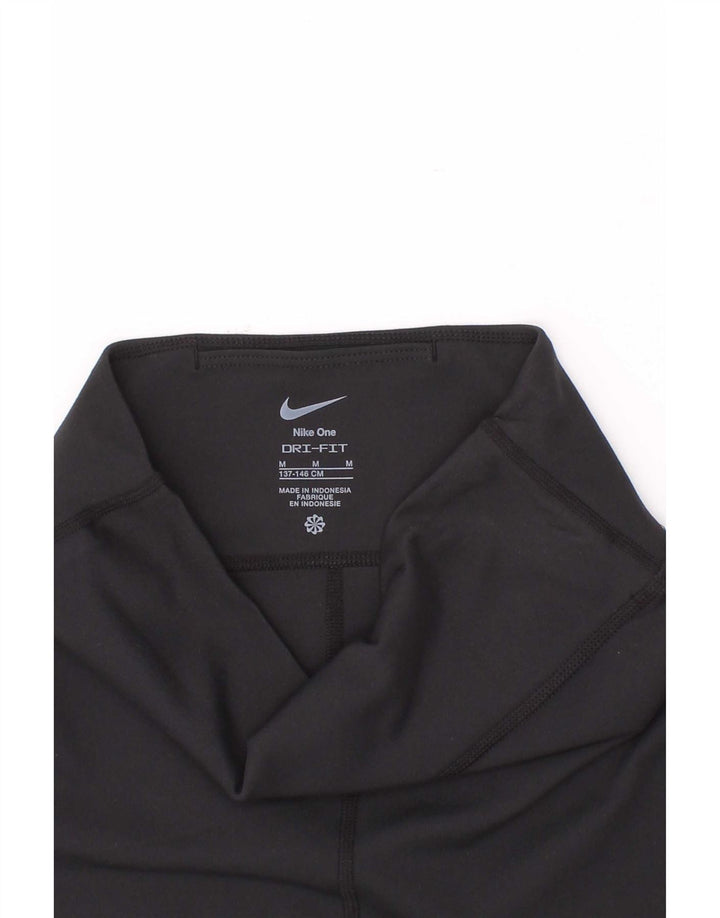 Shorts esportivos Nike Girls Dri Fit 10-11 anos médio preto poliéster