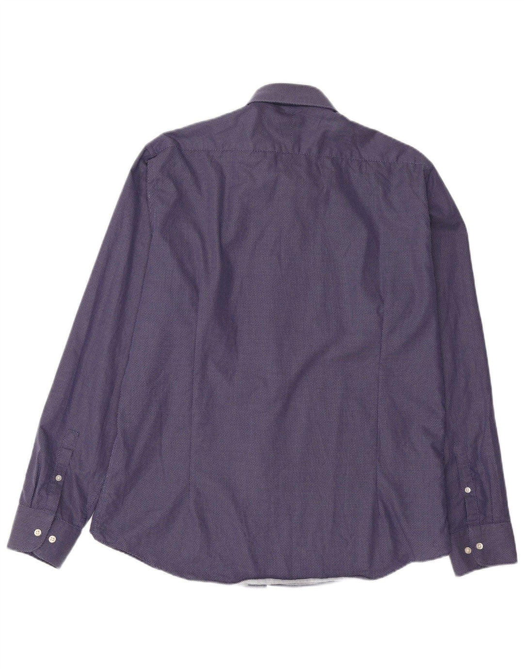 Camisa masculina French Connection tamanho 17 XL azul marinho algodão manchado