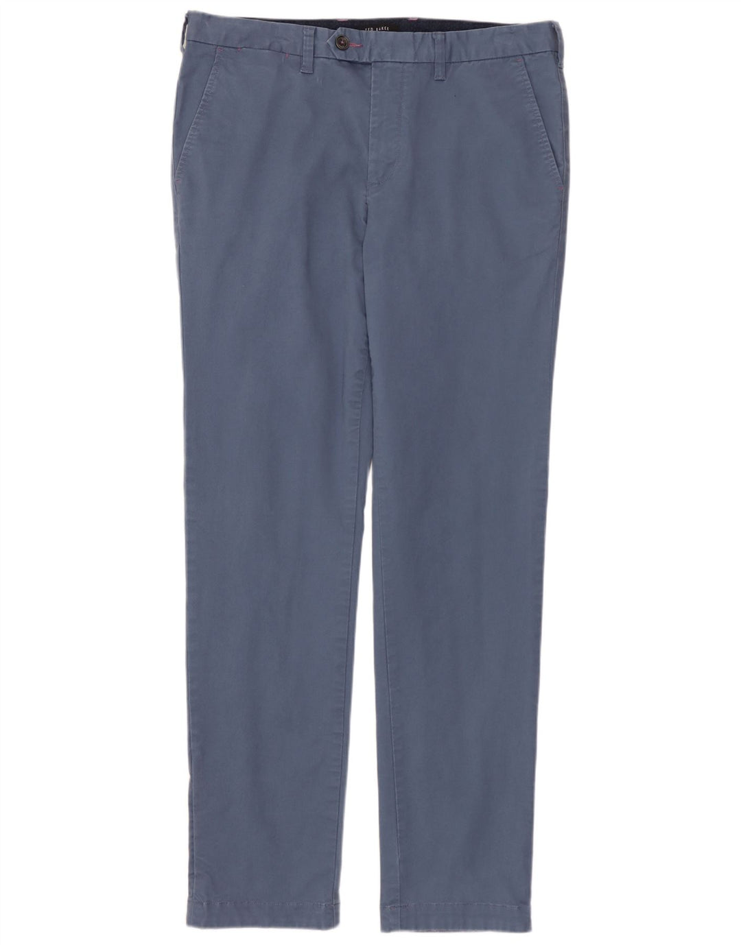 Calça masculina de terno reto TED BAKER W32 L32 algodão azul