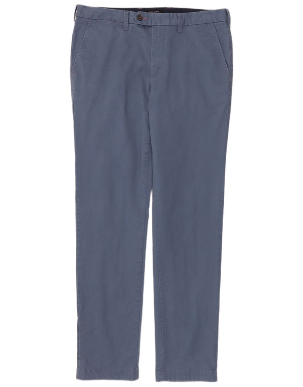 Calça masculina de terno reto TED BAKER W32 L32 algodão azul