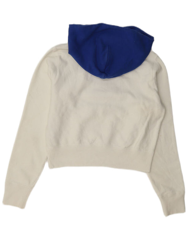 Jumper com capuz feminino Champion Crop Graphic UK 14 bloco de cor branco médio