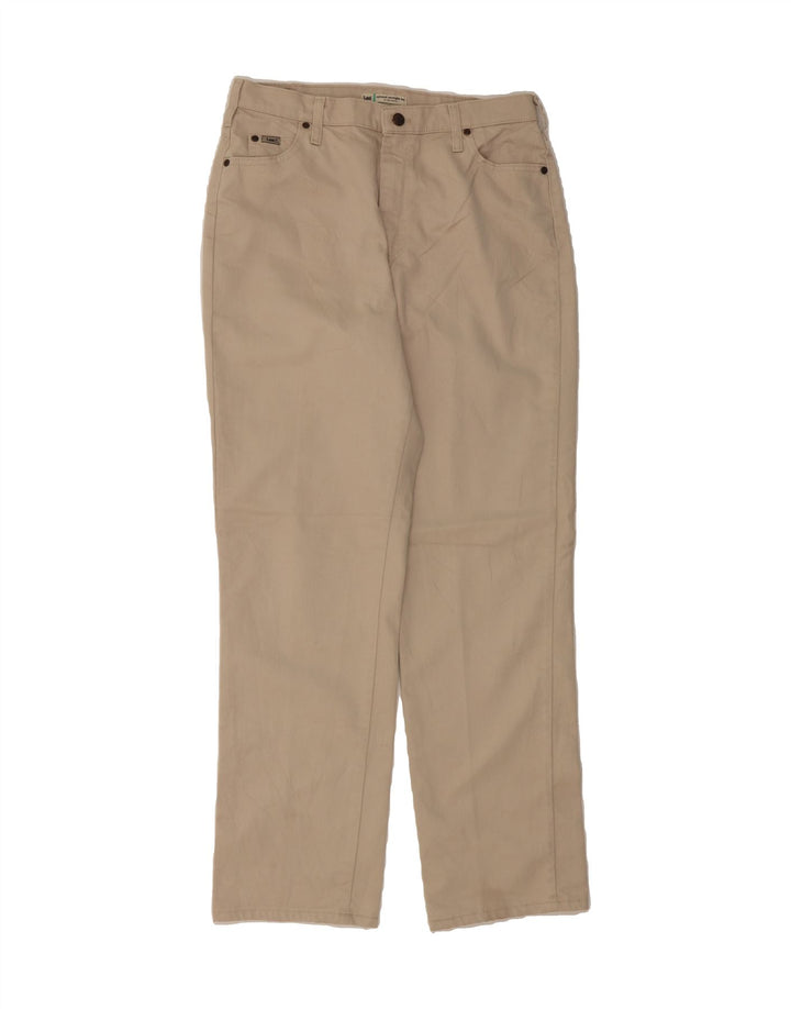LEE Womens Relaxed Fit Straight Jeans US 12 Large W32 L33 Beige Cotton Vintage Lee and Second-Hand Lee from Messina Hembry 