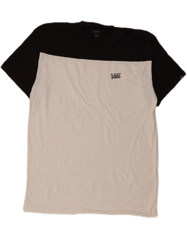 Camiseta masculina Vans grande algodão colorblock branco