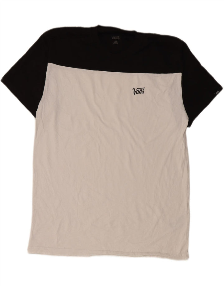 Camiseta masculina Vans grande algodão colorblock branco