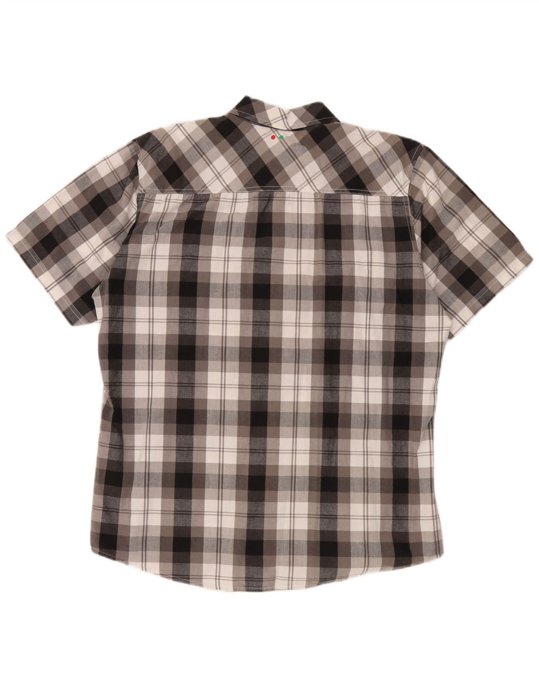 Camisa masculina de manga curta Kickers XL cinza xadrez algodão