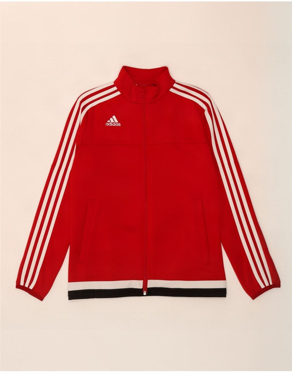 Adidas Girls Climacool Tracksuit Top Jacket 11-12 Years Red Colourblock
