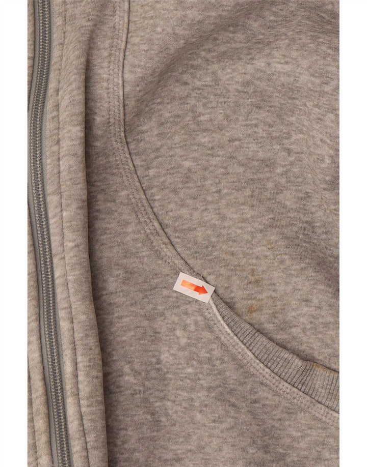 Suéter PUMA feminino com capuz e zíper UK 12 algodão cinza médio