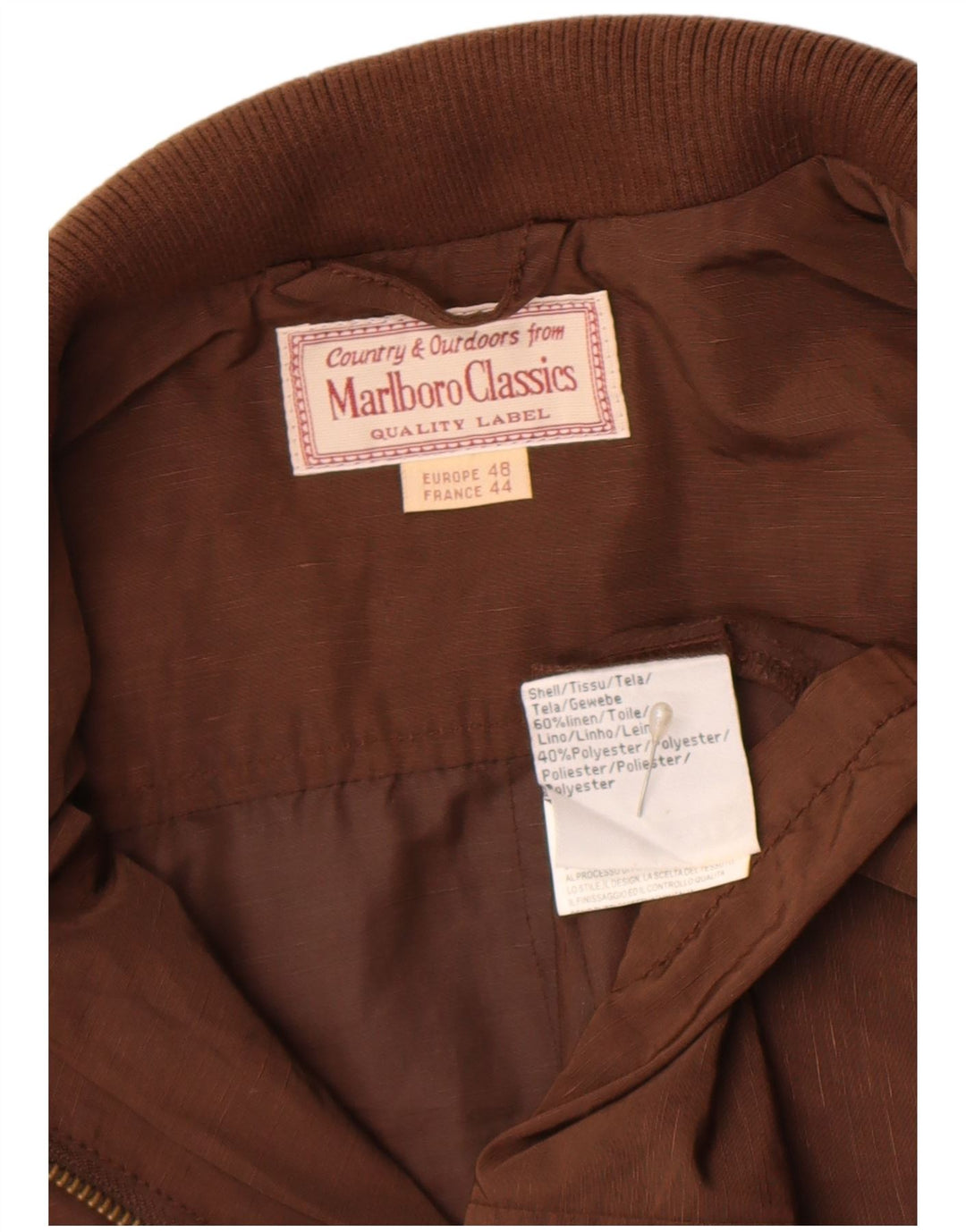 Jaqueta utilitária feminina Marlboro Classics EU 44 XL marrom linho