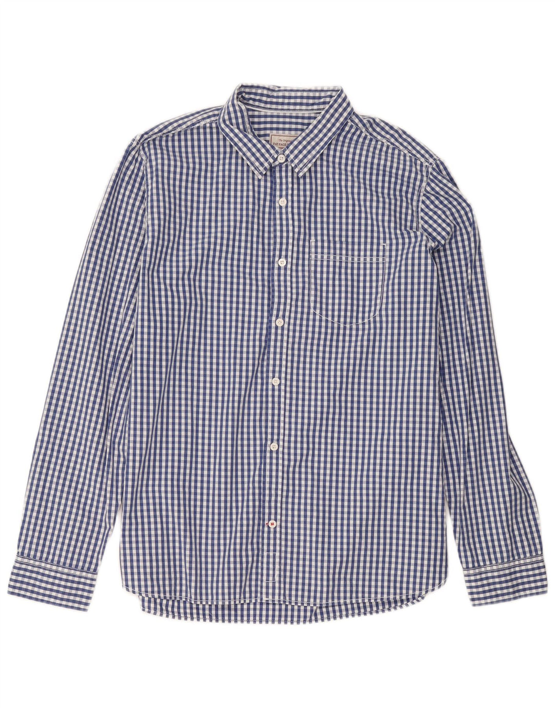 Camisa masculina Fat Face grande algodão guingão azul