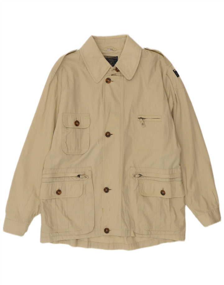 Jaqueta militar masculina vintage UK 38 bege médio
