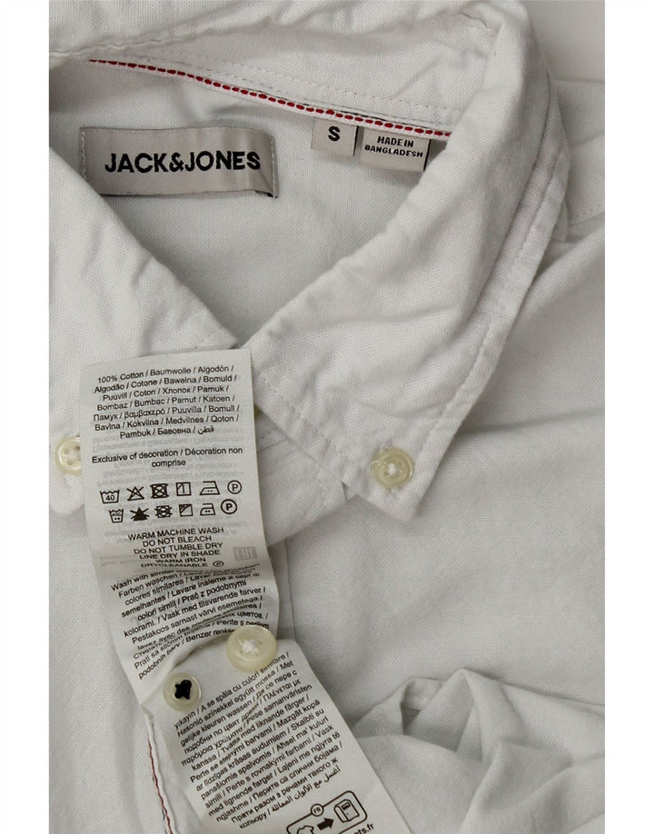 Camisa masculina Jack & Jones pequena de algodão branco