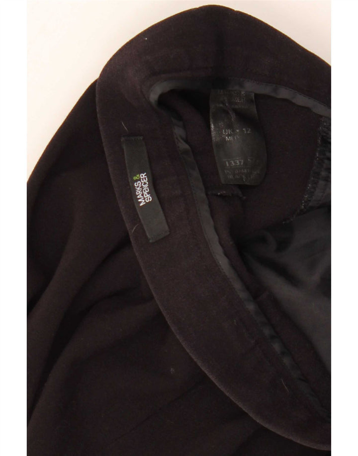 Calça feminina Marks & Spencer de terno reto Reino Unido 12 médio W30 L27 preta