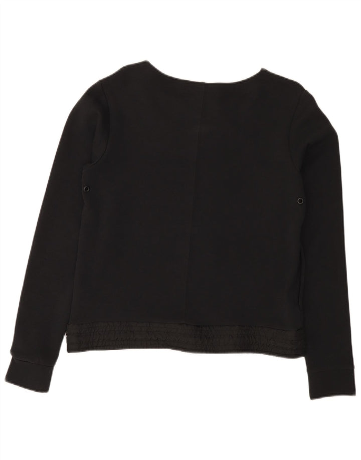 Nike Womens Crop Sweatshirt Jumper UK 10 Pequeno Algodão Preto