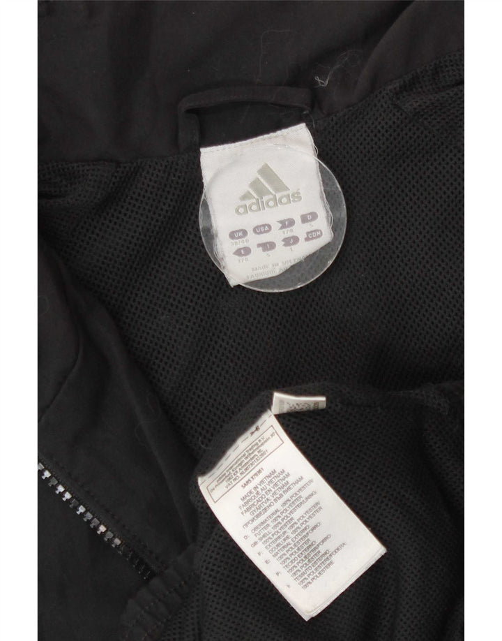 Adidas Mens Tracksuit Top Jacket UK 38/40 Médio Preto Poliéster