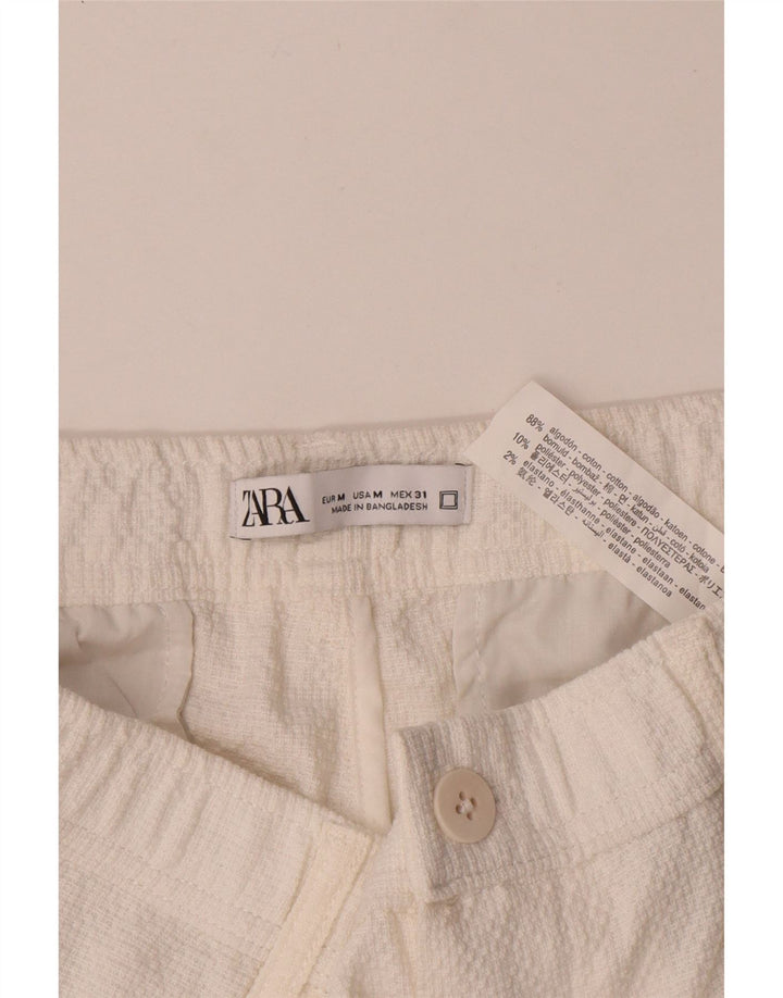 Calça Chino masculina Zara Pegged médio W31 L29 algodão branco